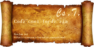 Csécsei Terézia névjegykártya